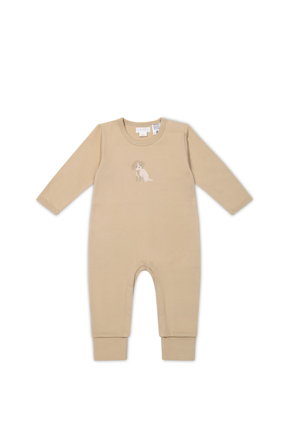 Rib Onepiece - Charlie the Dog Cashew Childrens Pyjama from Jamie Kay USA