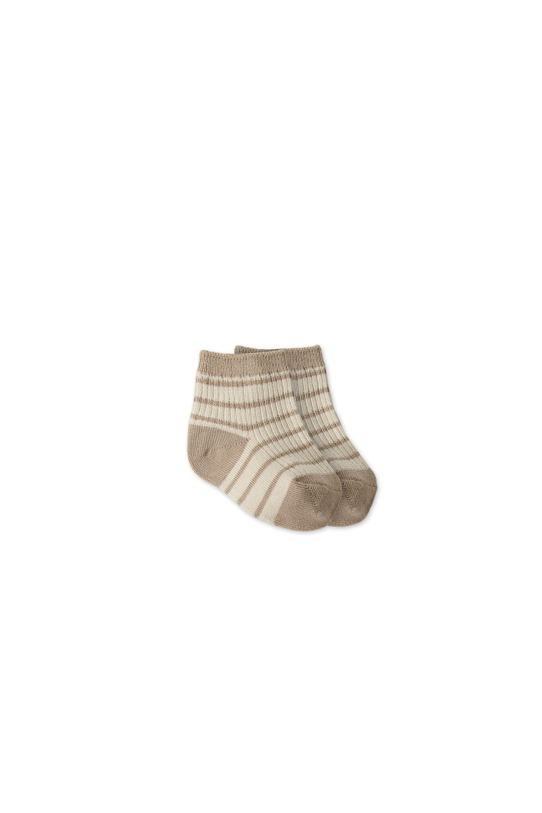 Rocco Stripe Crew Socks - Fawn/Soft Clay Childrens Sock from Jamie Kay USA