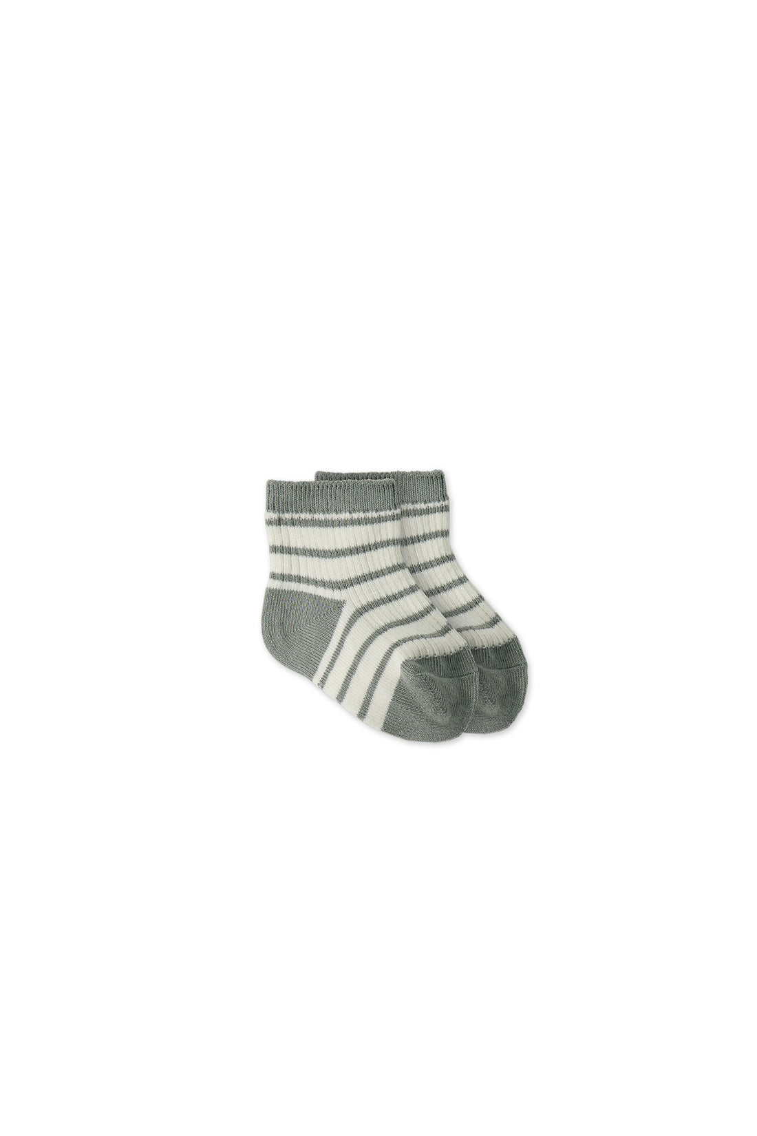 Rocco Stripe Crew Socks - Sage/Cloud Childrens Sock from Jamie Kay USA