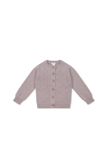 Simple Dotty Cardigan - Heather Haze Childrens Cardigan from Jamie Kay USA