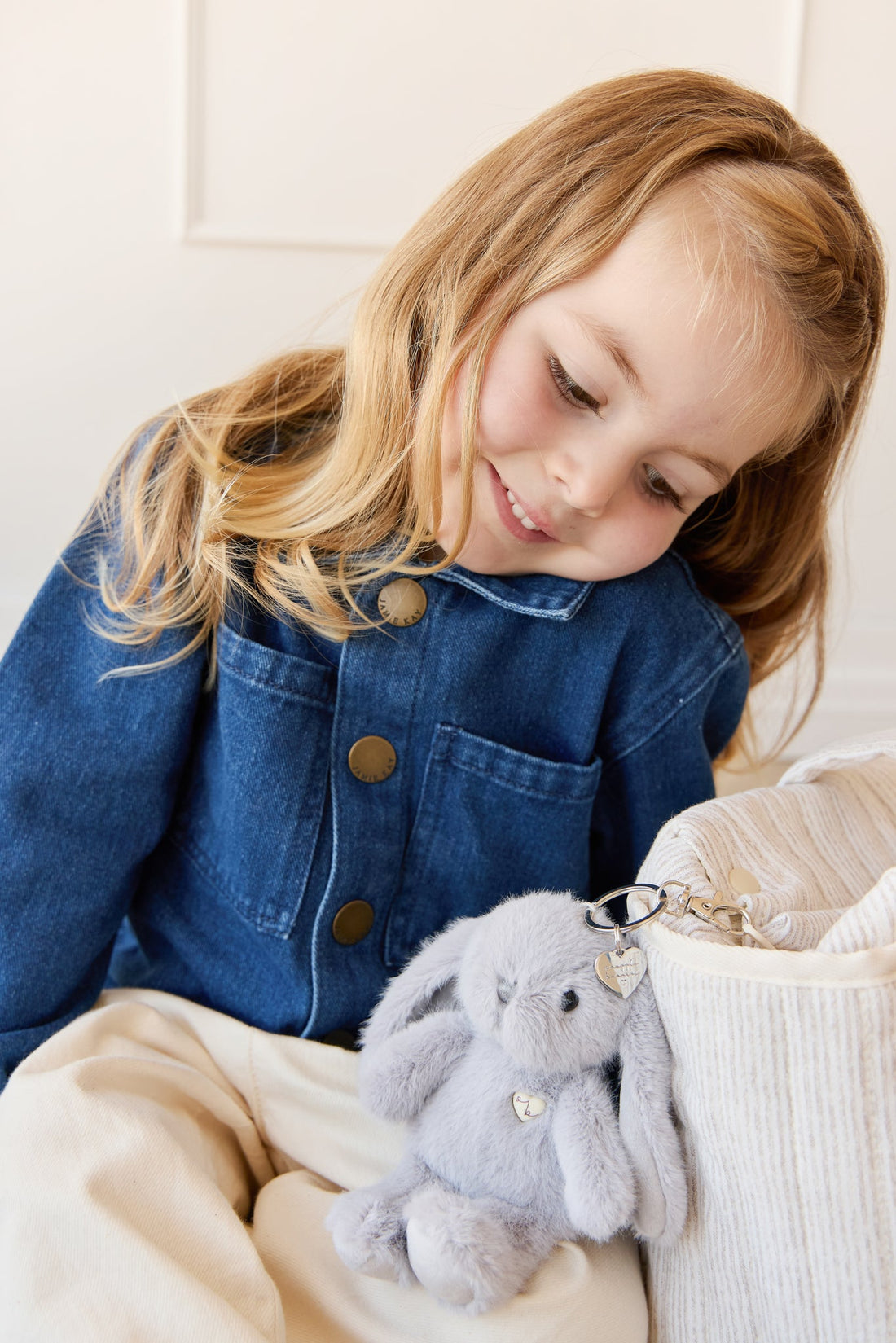 Snuggle Bunnies - Penelope Keyring - Silver Childrens Toy from Jamie Kay USA