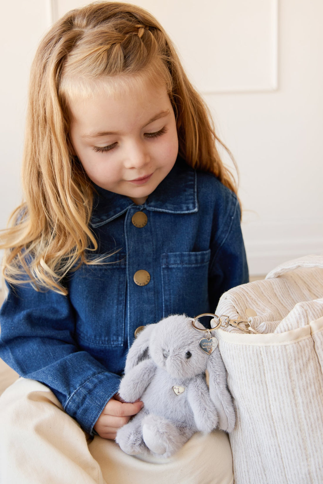 Snuggle Bunnies - Penelope Keyring - Silver Childrens Toy from Jamie Kay USA