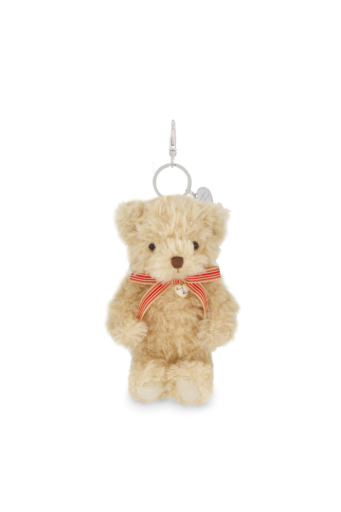 Snuggle Bunnies - Arthur Keyring - Arthur with Red Stripe Bow Childrens Toy from Jamie Kay USA
