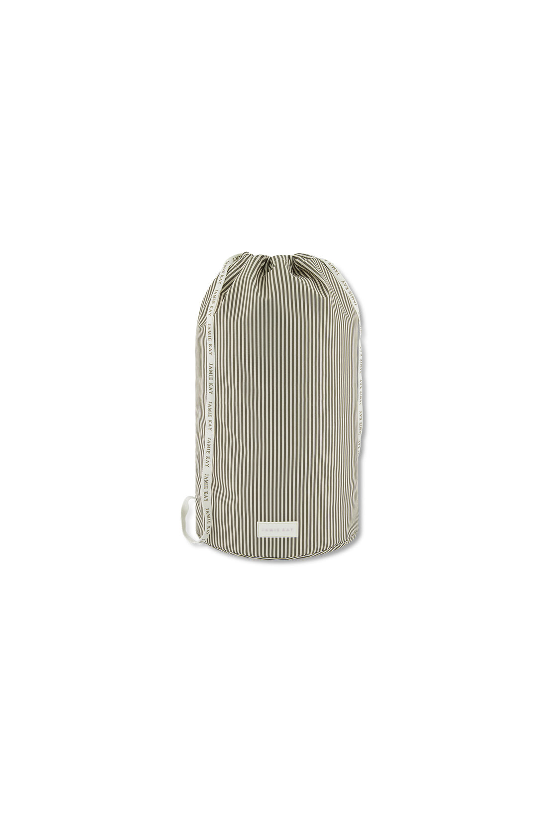 Swim Bag - Fine Vertical Stripe Dark Olive Childrens Swimwear from Jamie Kay USA