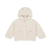 Tatum Recycled Polyester Sherpa Jacket - Natural Childrens Jacket from Jamie Kay USA