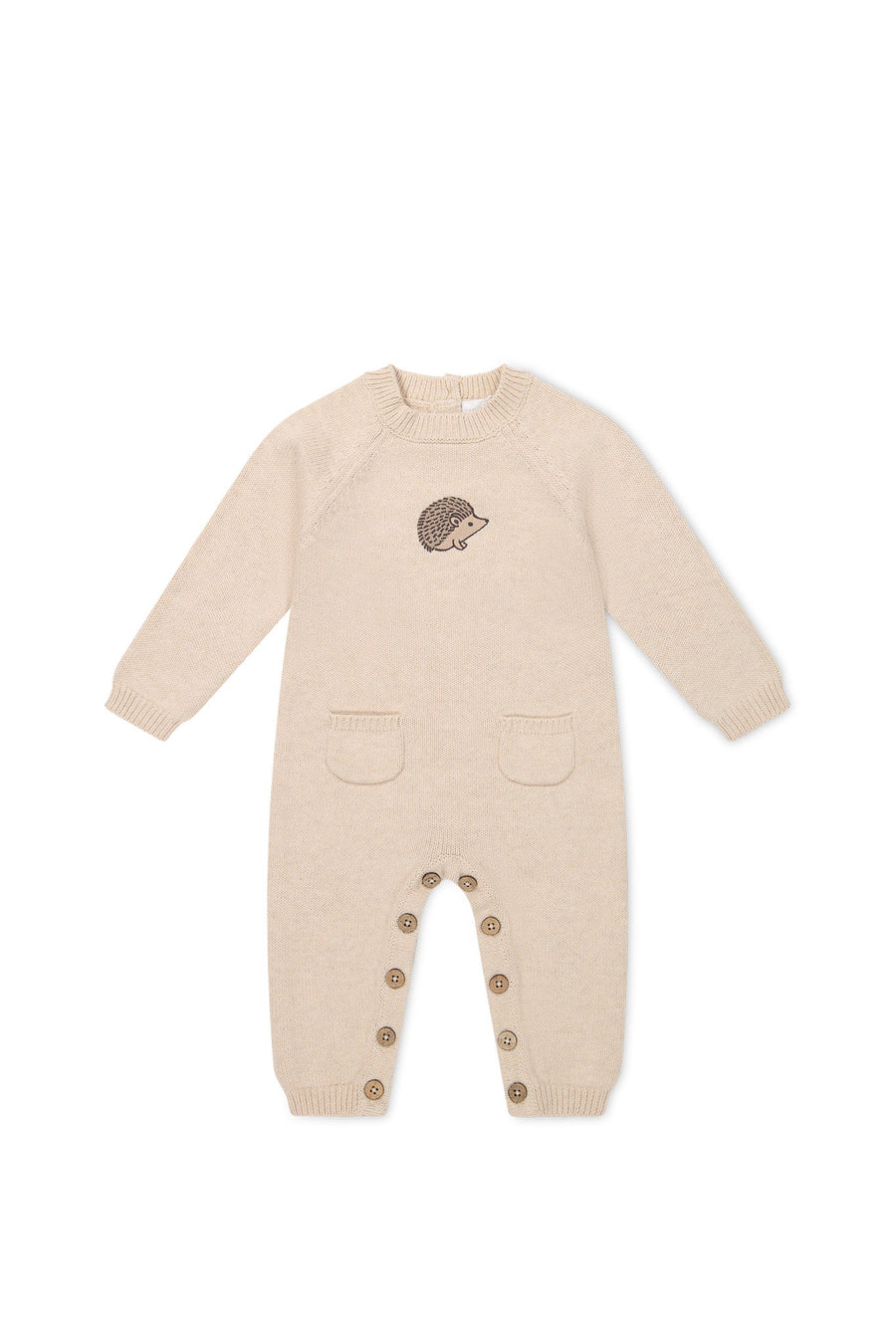 Theo Onepiece - Oatmeal Marle Hedgehog Childrens Onepiece from Jamie Kay USA