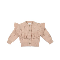 Tilly Cardigan - Dusky Rose Childrens Cardigan from Jamie Kay USA