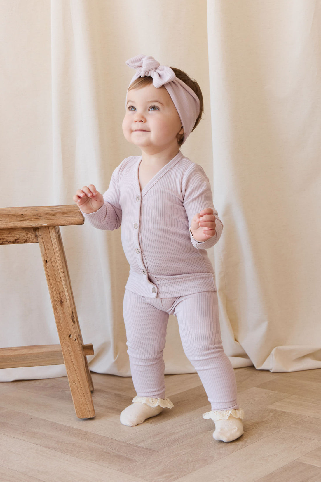 Organic Cotton Modal Cardigan - Violet Tint Childrens Cardigan from Jamie Kay USA