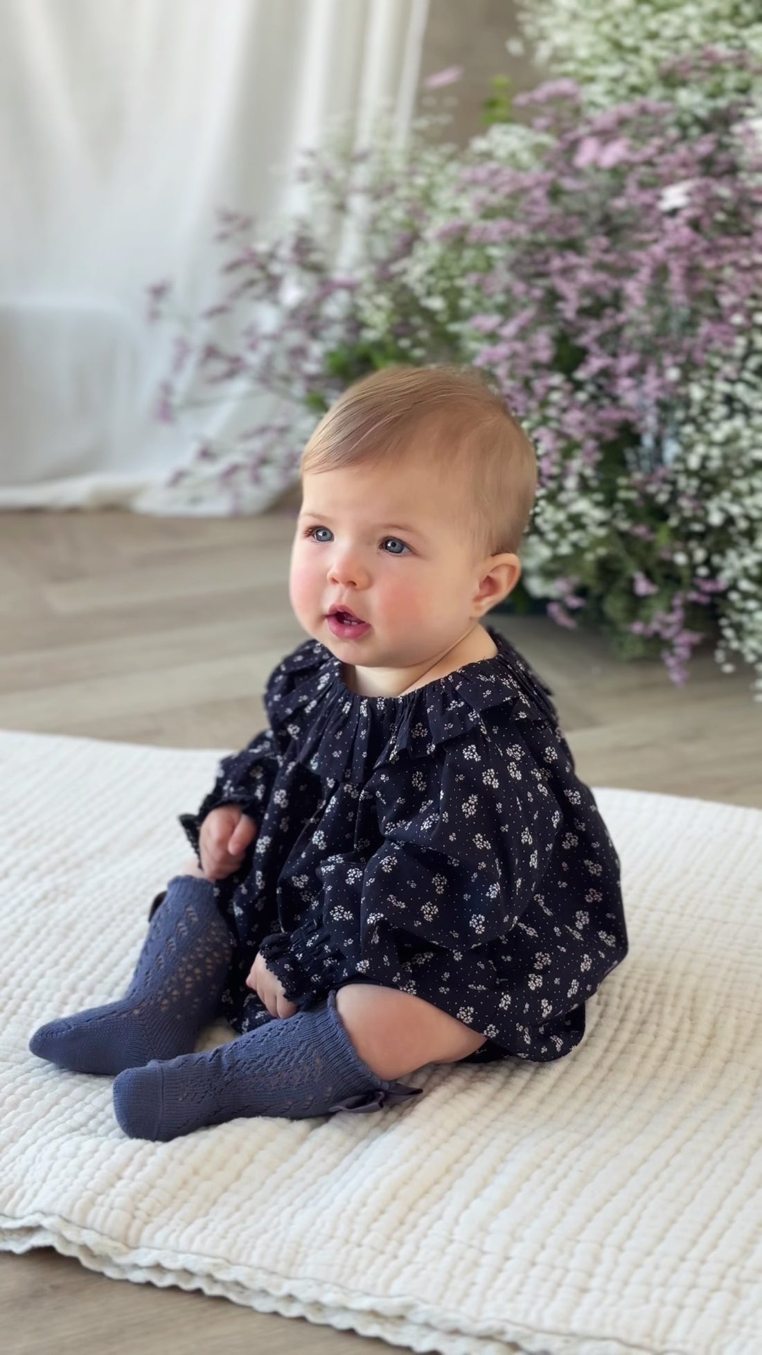 Organic Cotton Dominique Top - Maisie Navy Childrens Top from Jamie Kay USA