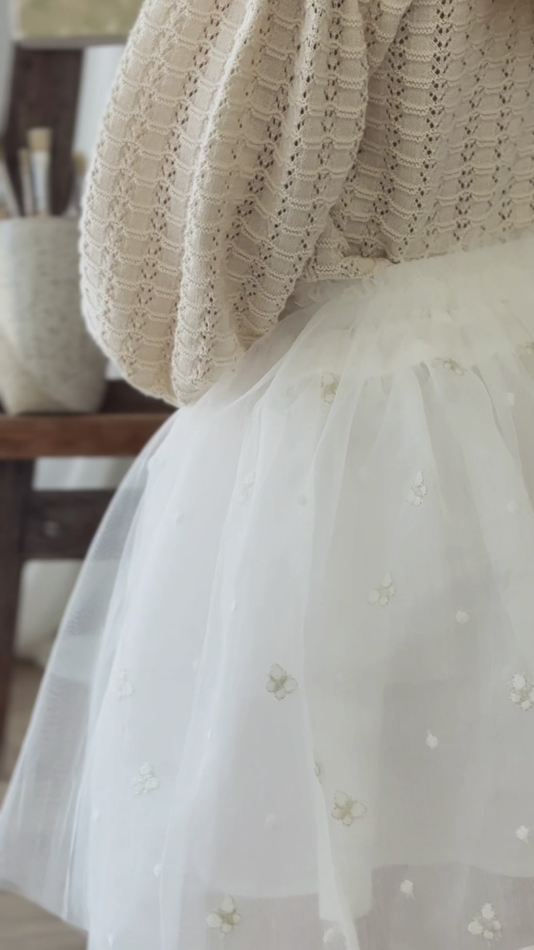 Bellamy Skirt - Parchment Ballerina Butterfiles Childrens Skirt from Jamie Kay USA