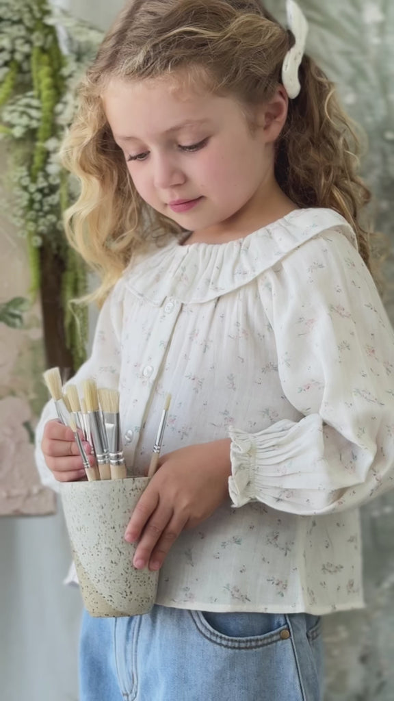 Organic Cotton Muslin Christabel Blouse - Solange Snow Childrens Top from Jamie Kay USA