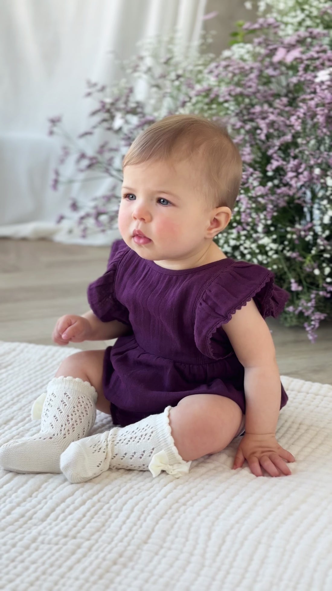 Organic Cotton Muslin Lace Dress - Fig Childrens Dress from Jamie Kay USA