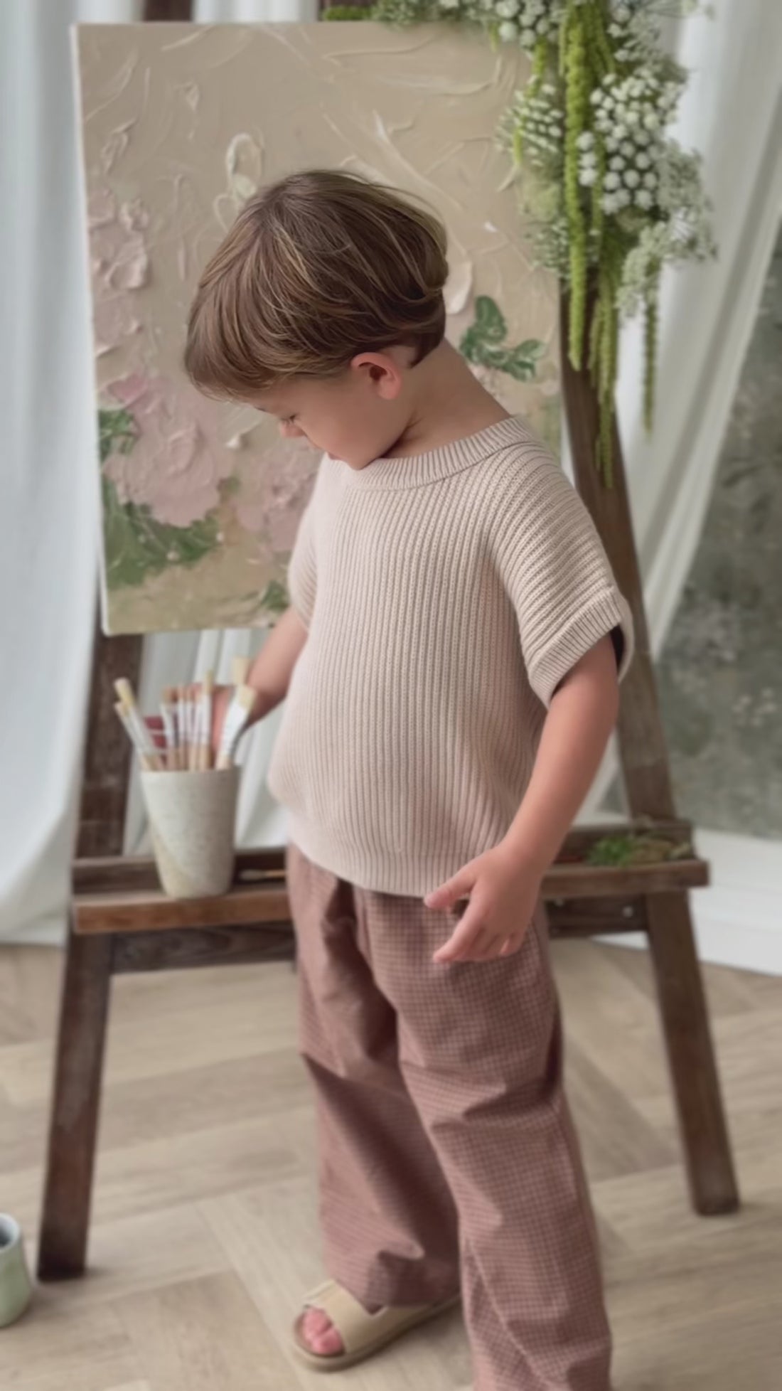 Virgil Knit Vest - Sand Childrens Vest from Jamie Kay USA