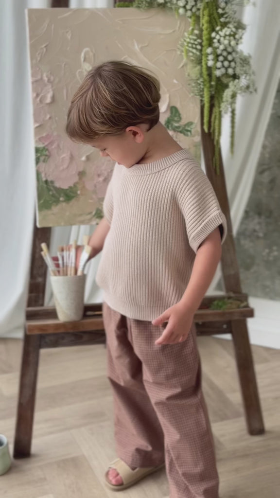 Virgil Knit Vest - Sand Childrens Vest from Jamie Kay USA