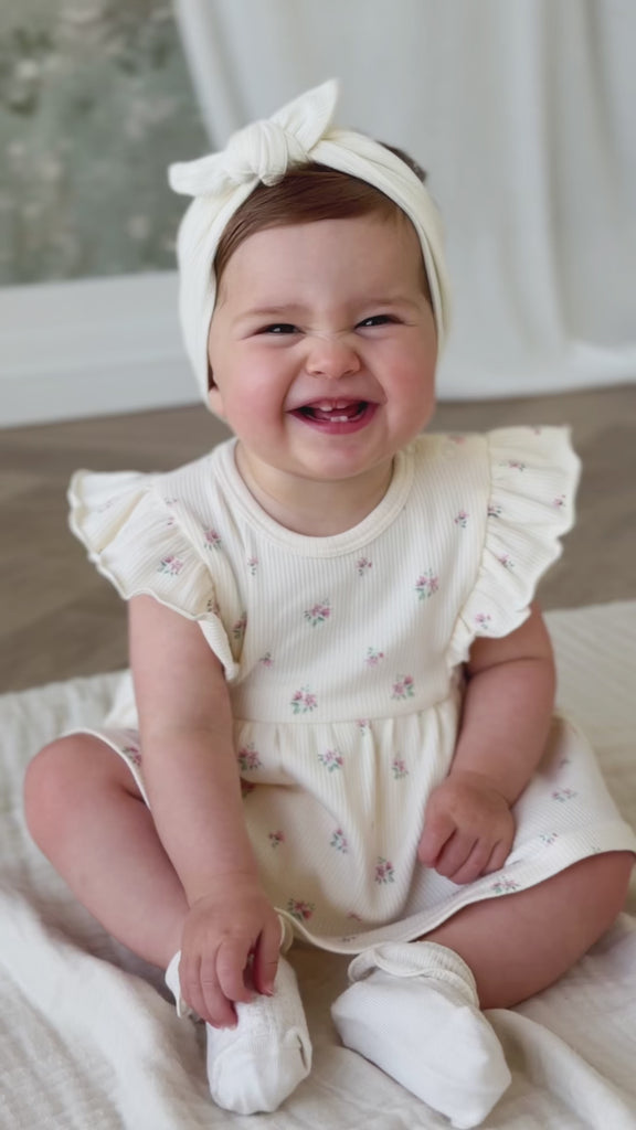 Organic Cotton Rib Elianna Playsuit - Emma Whisper Childrens Playsuit from Jamie Kay USA
