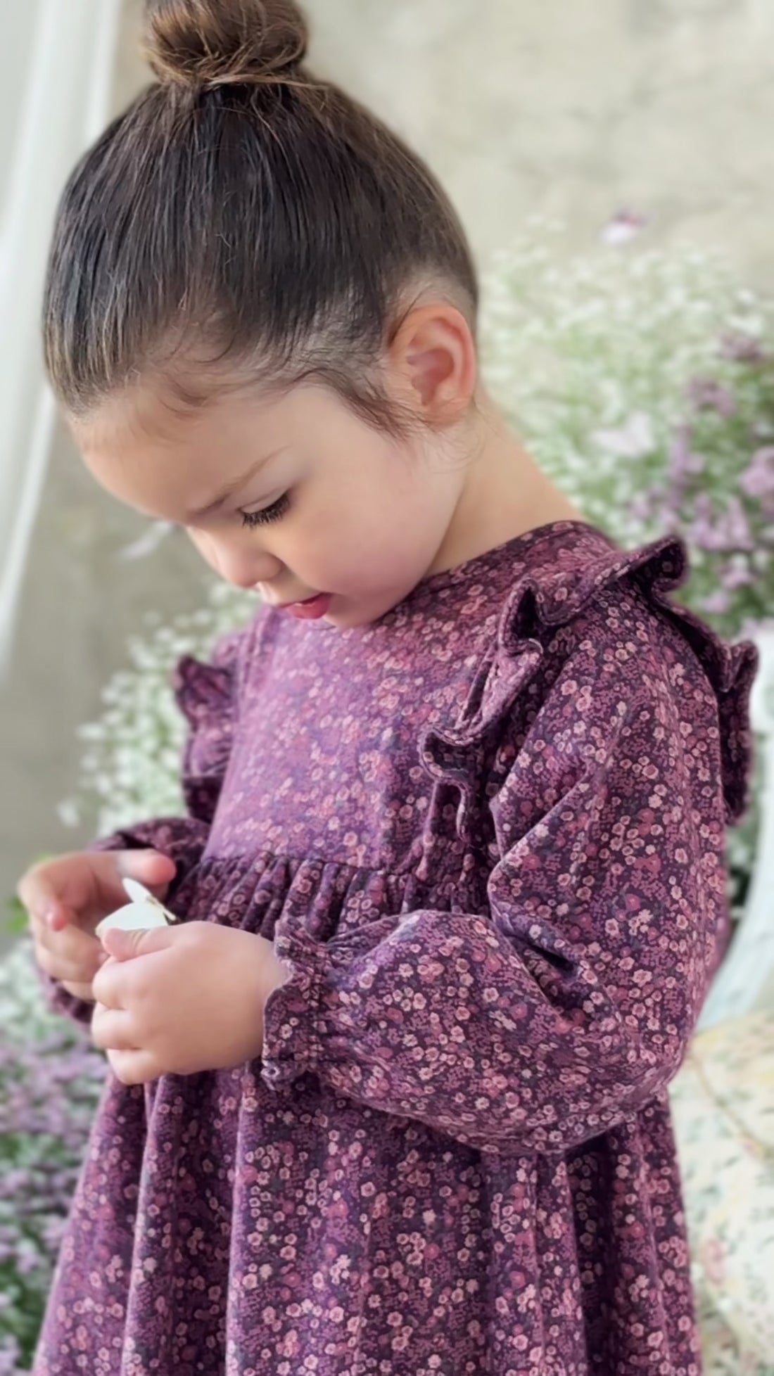 Organic Cotton Clemence Wrap Top - Fig Floral Childrens Top from Jamie Kay USA