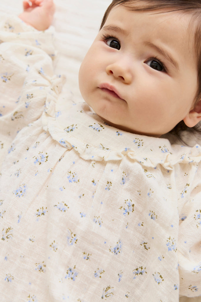 Organic Cotton Nathalie Blouse - Juniper Fields Blue Childrens Top from Jamie Kay USA
