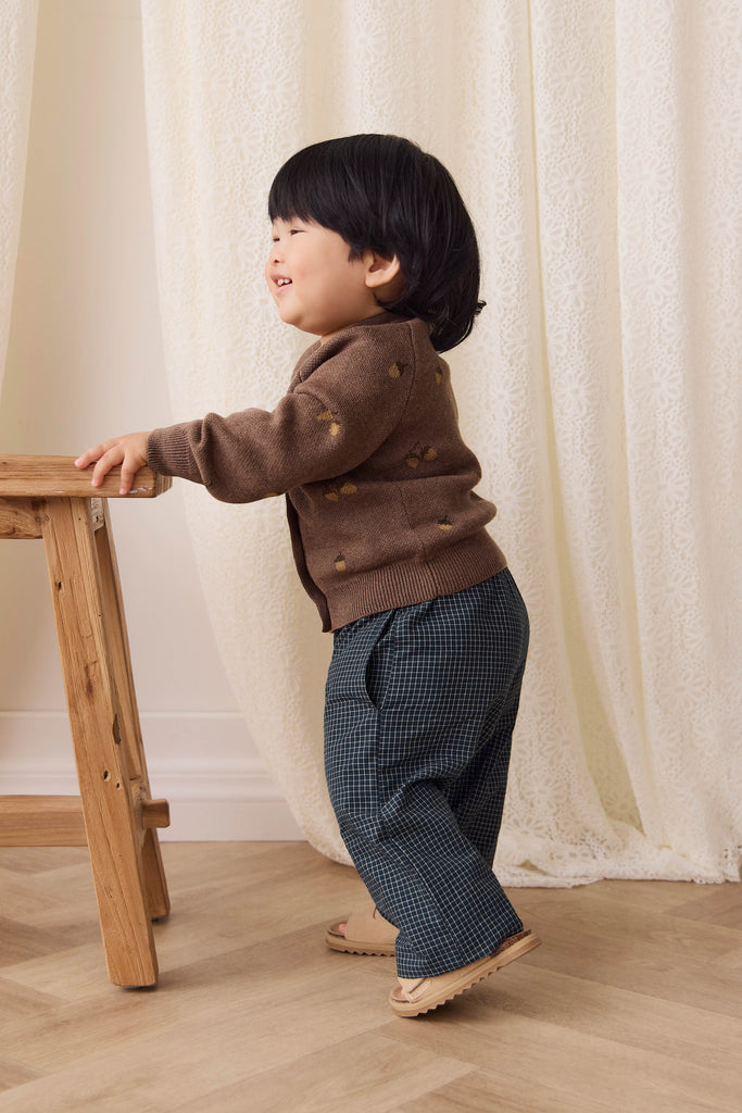 Organic Cotton Kingston Pant - Forest Grid Childrens Pant from Jamie Kay USA