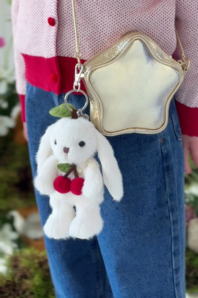 Snuggle Bunnies - Cherry Penelope Keyring - Marshmallow Childrens Toys from Jamie Kay USA