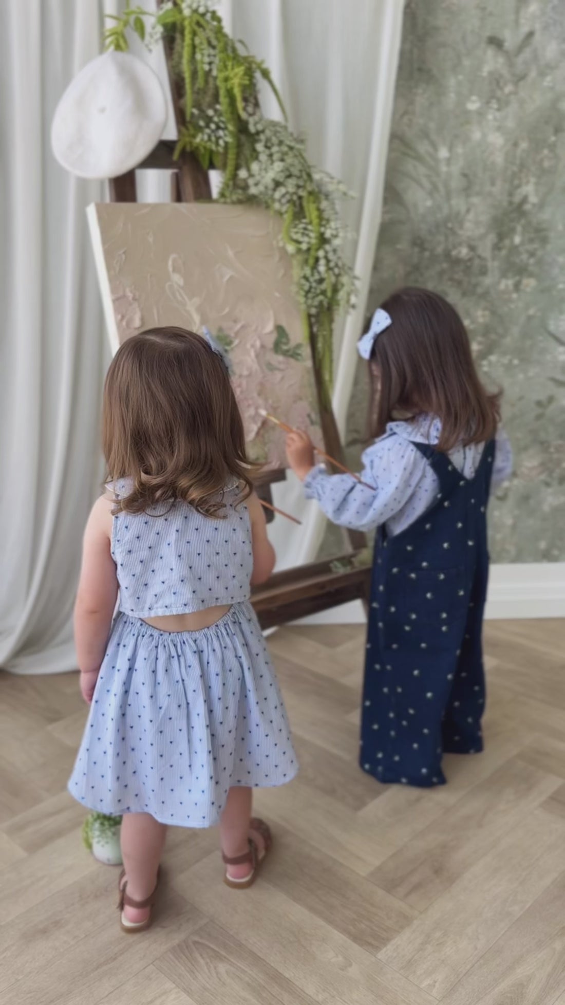 Organic Cotton Wisteria Dress - Mon Amour Stripe Indigo Childrens Dress from Jamie Kay USA
