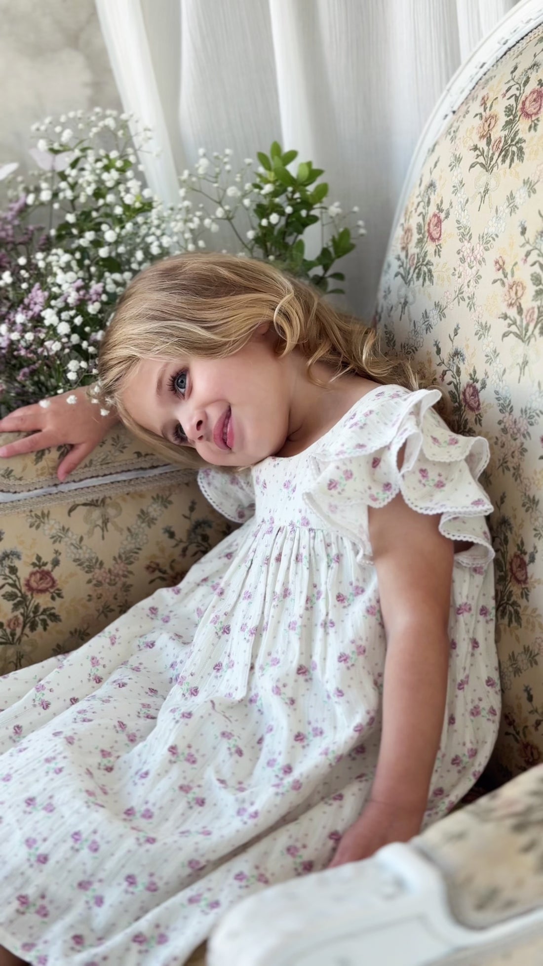 Organic Cotton Caroline Dress - Molly Lilac Childrens Dress from Jamie Kay USA