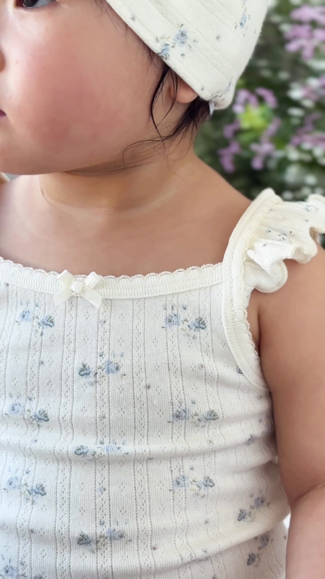 Organic Cotton Pointelle Headband - Molly Blue Childrens Headband from Jamie Kay USA