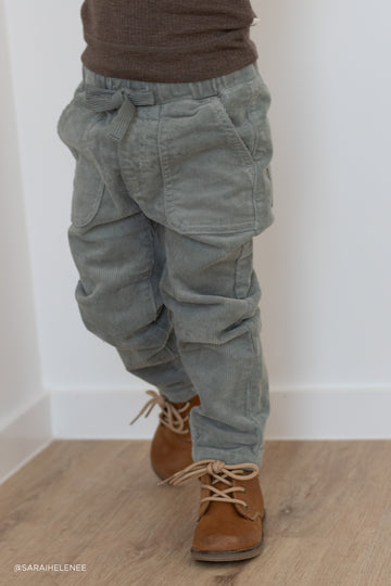 Cillian Cord Pant - Dusted Olive Childrens Pant from Jamie Kay USA