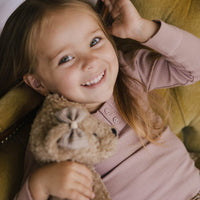 Organic Cotton Fine Rib Long Sleeve Henley - Primrose Childrens Top from Jamie Kay USA