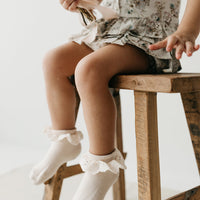 Frill Ankle Sock - Berry Cloud - Girls frill socks from Jamie Kay