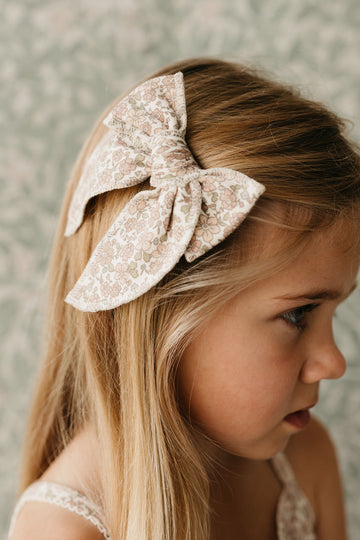 Organic Cotton Bow - Chloe Floral Tofu Childrens Bow from Jamie Kay USA