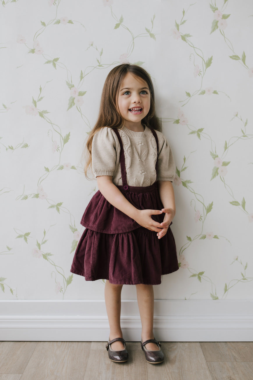 Organic Cotton Pincord Alice Dress - Bordeaux Childrens Dress from Jamie Kay USA