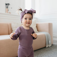 Organic Cotton Modal Long Sleeve Bodysuit  - Mauve Childrens Bodysuit from Jamie Kay USA