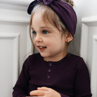 Organic Cotton Modal Elastane Headband - Fig - Everyday Childrens Headband from Jamie Kay