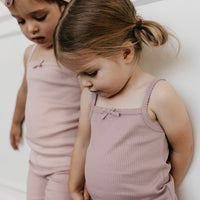 Organic Cotton Modal Elastane Singlet - Blossom - Childrens Singlet from Jamie Kay