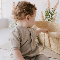 Organic Cotton Waffle Finn Onepiece - Agate Childrens Onepiece from Jamie Kay USA