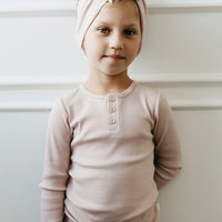 Organic Cotton Modal Elastane Long Sleeve Henley - Rosie - Kids Top from Jamie Kay