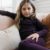 Organic Cotton Modal Elastane Long Sleeve Henley - Fig. Childrens top from Jamie Kay