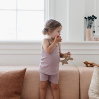Organic Cotton Modal Elastane Singlet - Blossom - Childrens Singlet from Jamie Kay
