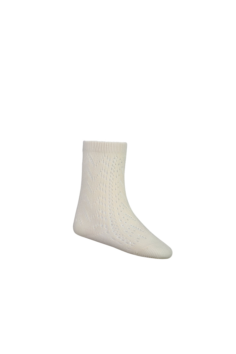 Cable Weave Knee High Sock - Milk Childrens Sock from Jamie Kay USA