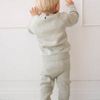 Frankie Knitted Legging - Honeydew Marle Childrens Legging from Jamie Kay USA