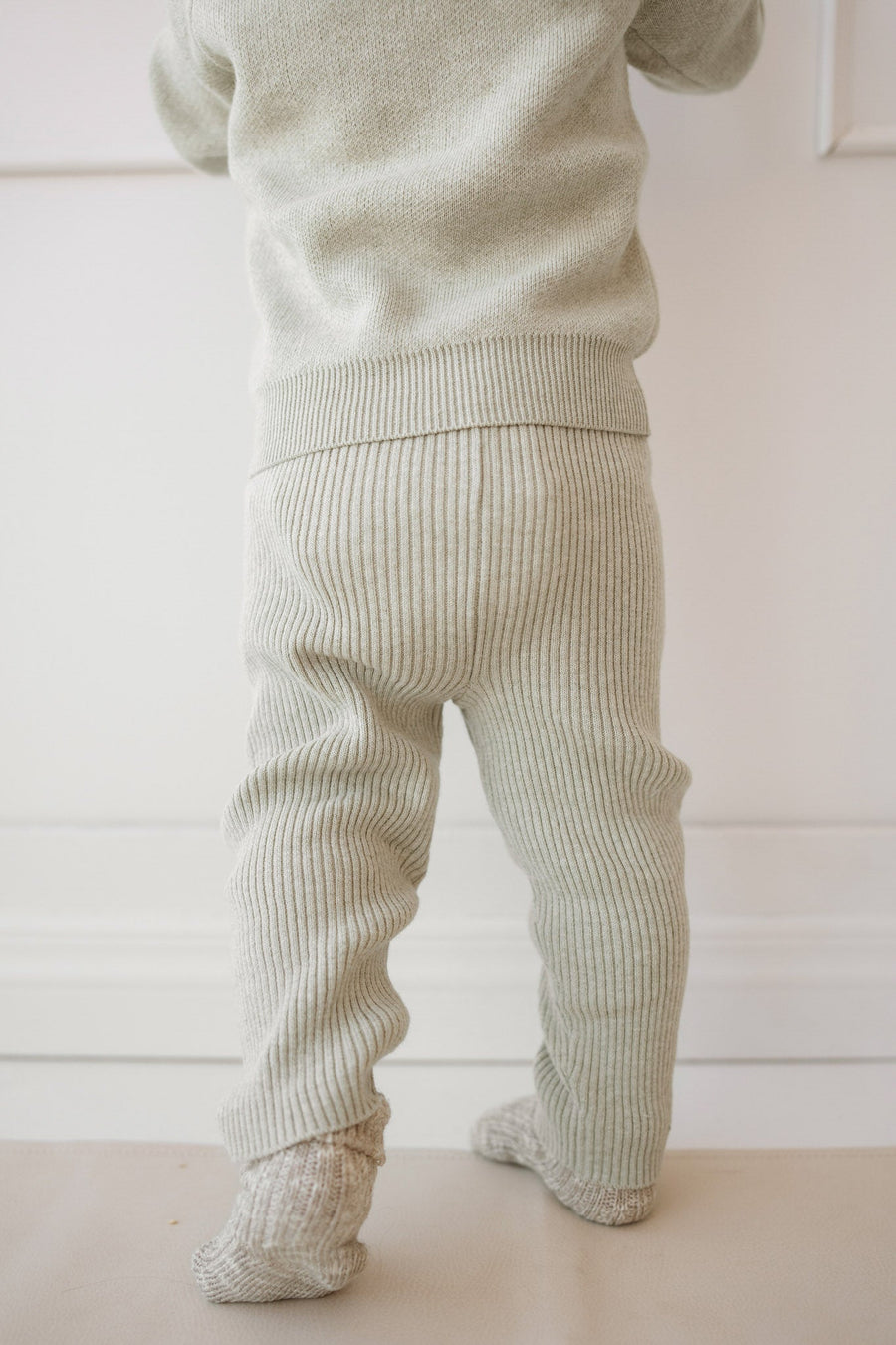 Frankie Knitted Legging - Honeydew Marle Childrens Legging from Jamie Kay USA