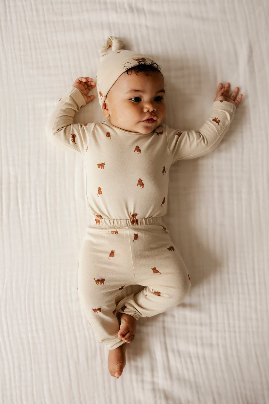 Organic Cotton Long Sleeve Bodysuit - Tommy Tigers Childrens Bodysuit from Jamie Kay USA