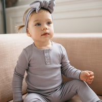 Organic Cotton Modal Long Sleeve Henley - Moon Childrens Top from Jamie Kay USA