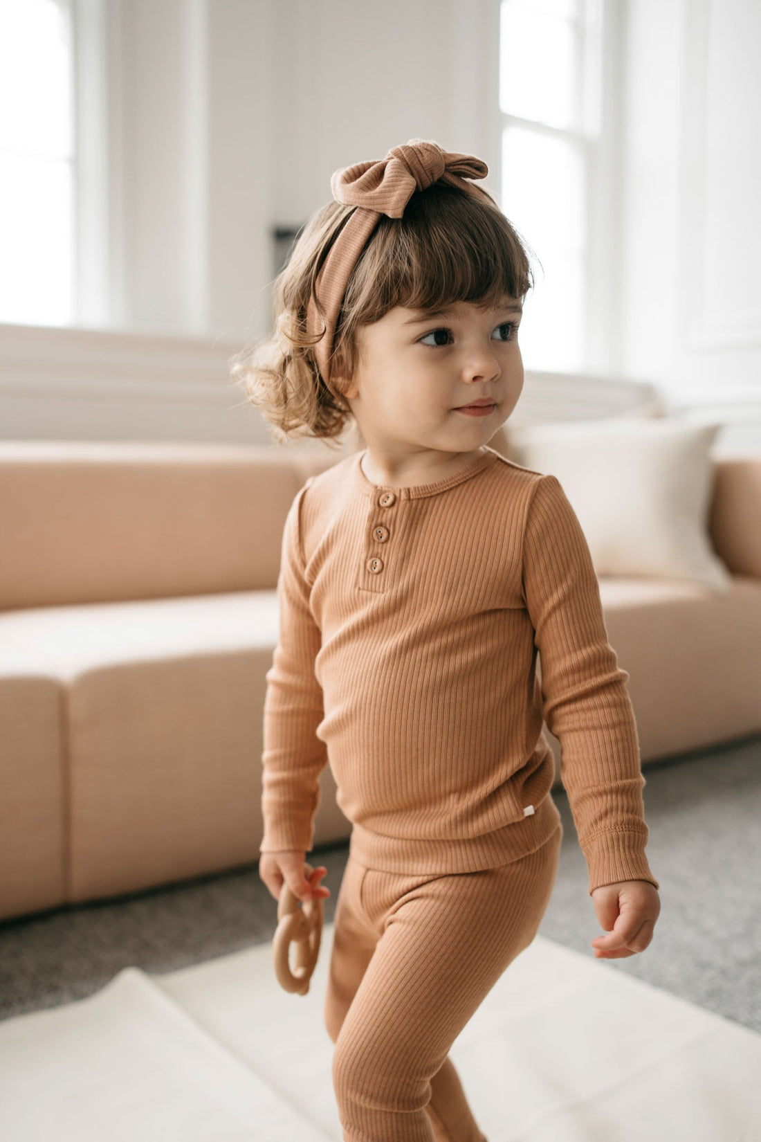 Organic Cotton Modal Long Sleeve Henley - Desert Childrens Top from Jamie Kay USA