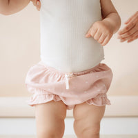 Organic Cotton Frill Bloomer - Mon Amour Rose Childrens Bloomer from Jamie Kay USA