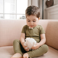 Organic Cotton Modal Henley Tee - Herb Childrens Top from Jamie Kay USA