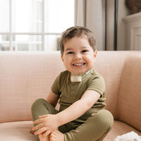 Organic Cotton Modal Henley Tee - Herb Childrens Top from Jamie Kay USA