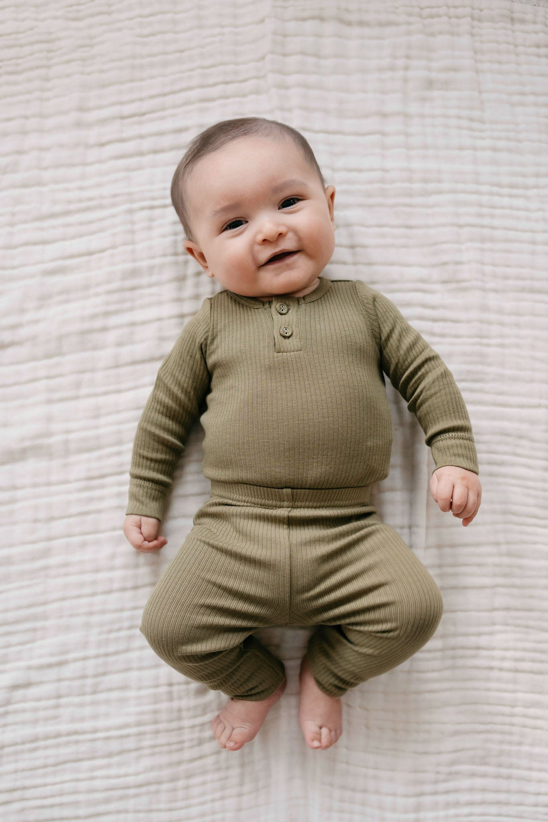 Organic Cotton Modal Long Sleeve Bodysuit - Herb Childrens Bodysuit from Jamie Kay USA