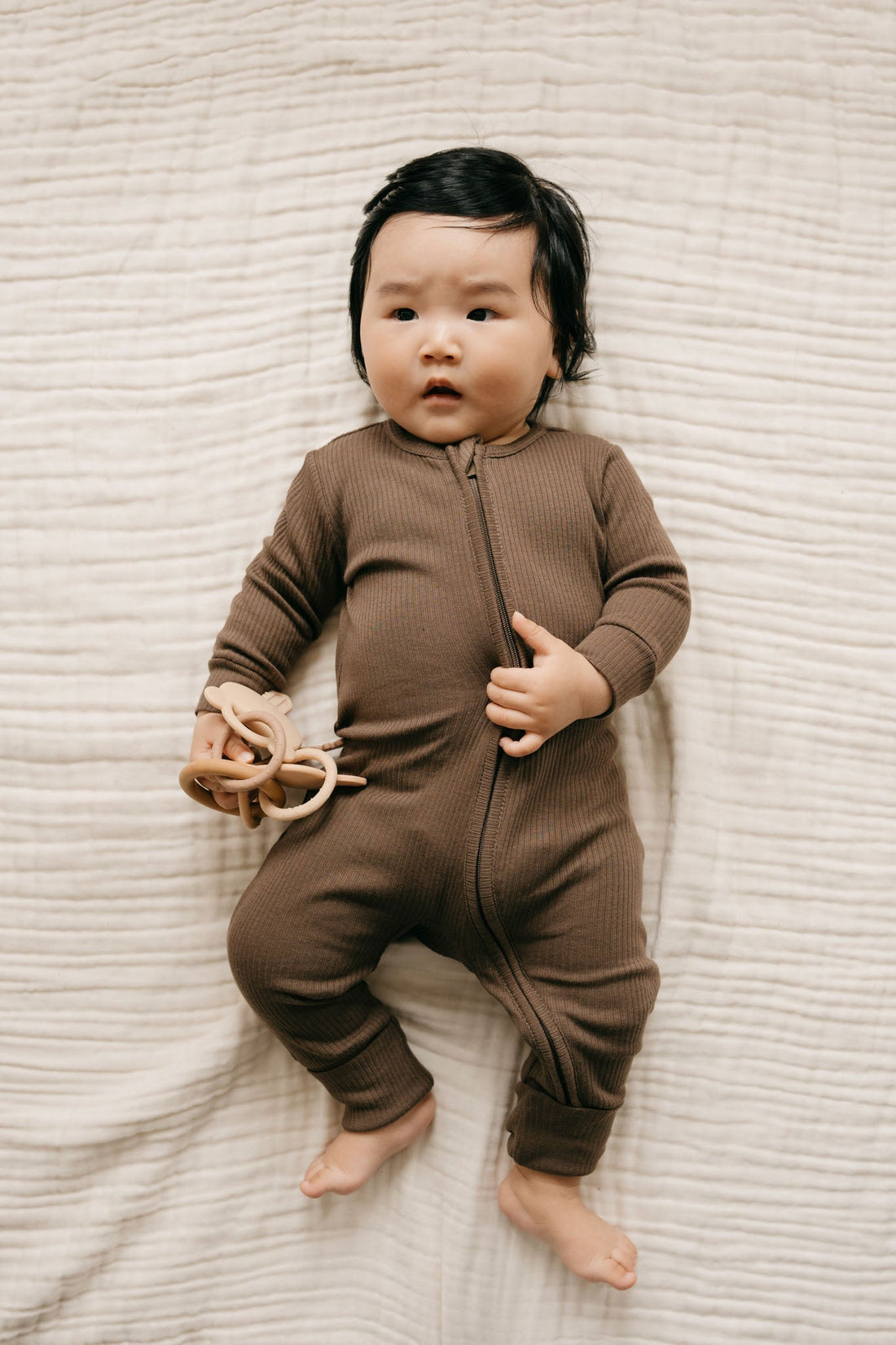 Organic Cotton Modal Frankie Onepiece - Cocoa Childrens Onepiece from Jamie Kay USA