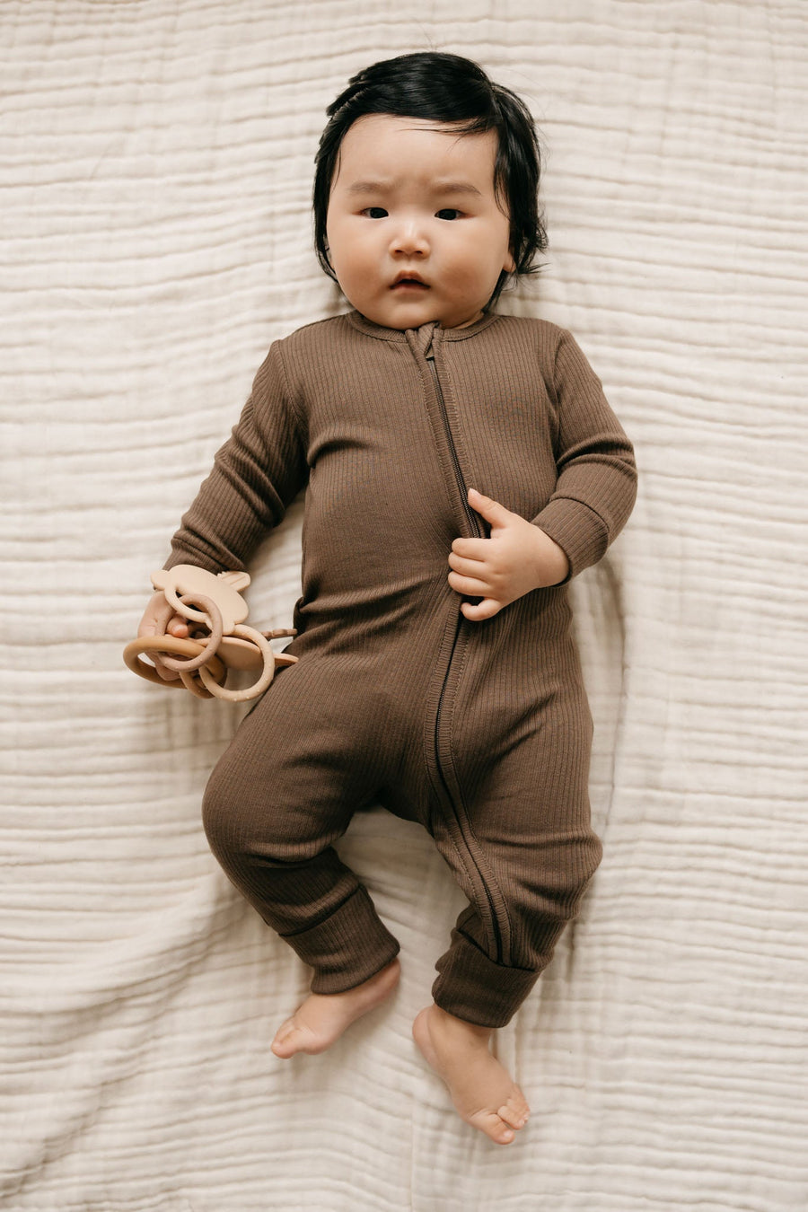 Organic Cotton Modal Frankie Onepiece - Cocoa Childrens Onepiece from Jamie Kay USA